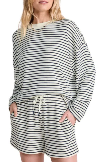 Vineyard Vines Stripe Dreamcloth Top In Ivory Stripe Marsh/navy