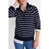 Vineyard Vines Stripe Half Button Sweater In Blue