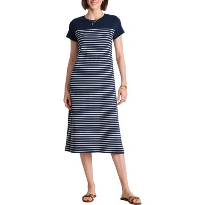 Vineyard Vines Stripe Midi T-shirt Dress In Eb Stripe Nn/wc