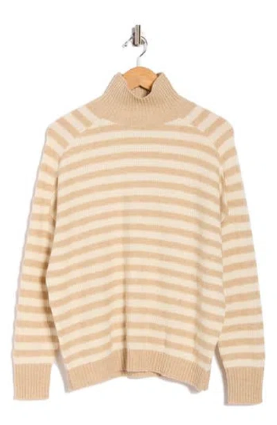 Vineyard Vines Stripe Rib Tall Mock Neck Cashmere Sweater In Multi