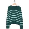 Vineyard Vines Stripe Roll Neck Cotton Sweater In Green