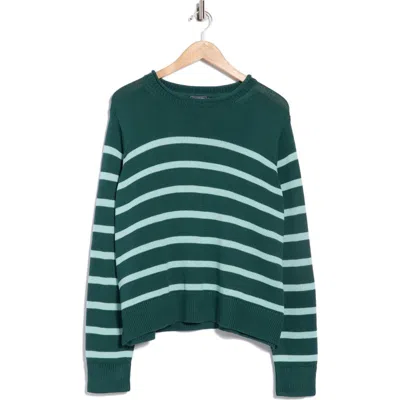 Vineyard Vines Stripe Roll Neck Cotton Sweater In Green