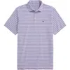 Vineyard Vines Stripe Sankaty Short Sleeve Performance Polo In Blue