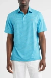 Vineyard Vines Stripe Sankaty Short Sleeve Performance Polo In Blue
