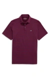 Vineyard Vines Stripe Sankaty Short Sleeve Performance Polo In Burgundy