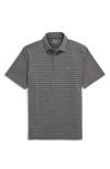 Vineyard Vines Stripe Sankaty Short Sleeve Performance Polo In Gray
