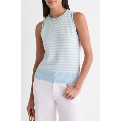 Vineyard Vines Stripe Sweater Tank In Blue