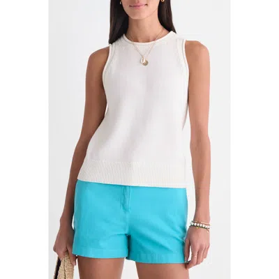 Vineyard Vines Stripe Sweater Tank In White