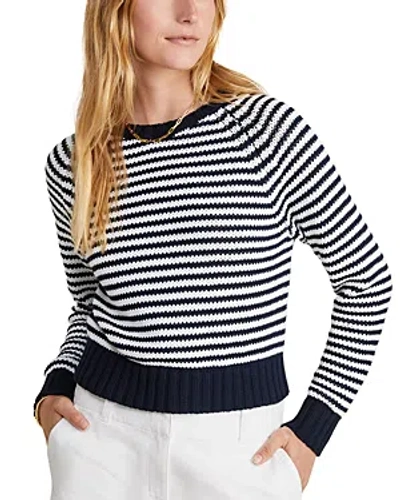 Vineyard Vines Striped Rib Knit Sweater In Babs Stripe - Navy