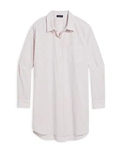 Vineyard Vines Long Sleeve Poplin Shirtdress In Stripe White/capp