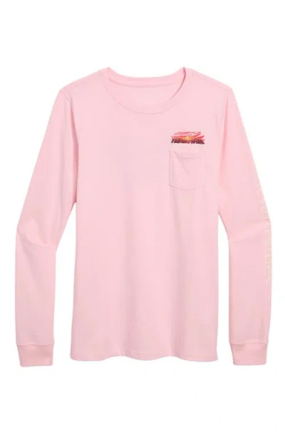Vineyard Vines Sunset Graphic Long Sleeve Pocket T-shirt In Pink