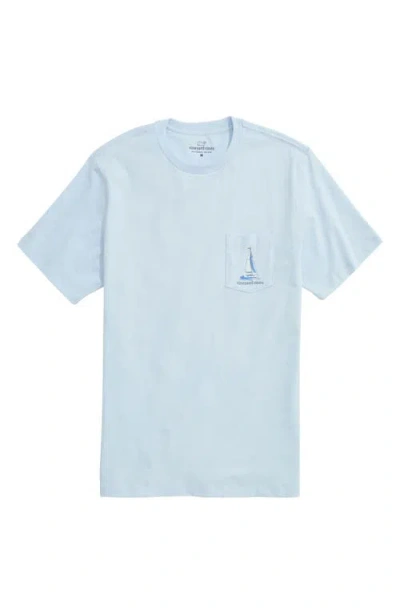 Vineyard Vines Sunset Regatta Scene Graphic T-shirt In Blue