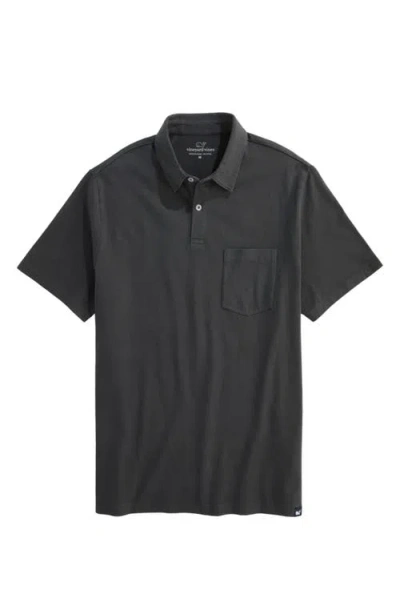 Vineyard Vines Surf Pima Cotton Polo In Black