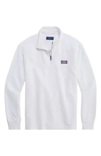 Vineyard Vines Surf Quarter Zip Sweatshirt In White