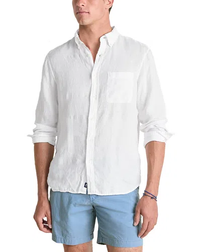 Vineyard Vines Surfside Regular Fit Button Down Linen Shirt In White