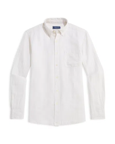 Vineyard Vines Surfside Regular Fit Button Down Linen Shirt In White Beach