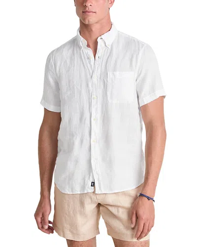 Vineyard Vines Surfside Short Sleeve Linen Shirt In White