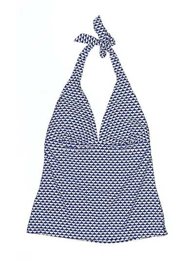 Pre-owned Vineyard Vines Swimsuit Top Blue Houndstooth Pattern Swimwear