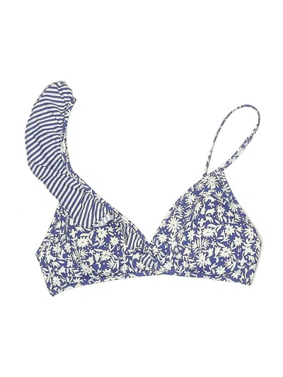 Pre-owned Vineyard Vines Swimsuit Top Blue Print Pattern Swimwear