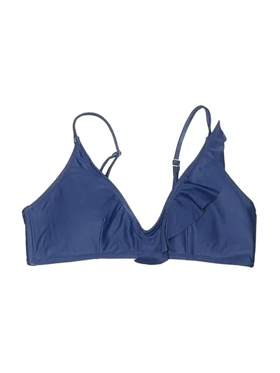 Pre-owned Vineyard Vines Swimsuit Top Blue Solid Pattern Swimwear