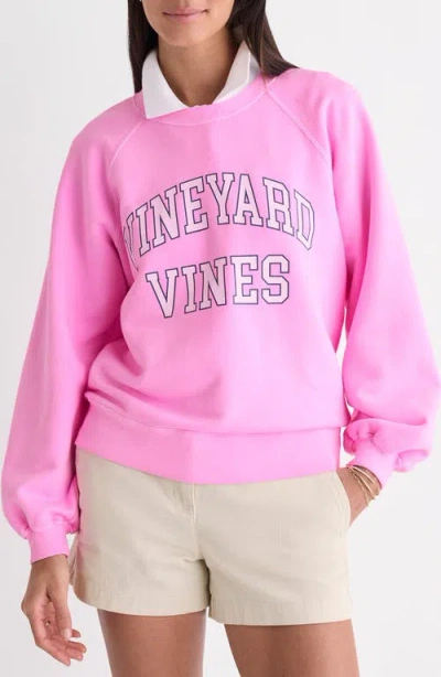 Vineyard Vines Terry Crewneck Cotton Sweatshirt In Pink