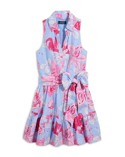 Vineyard Vines Tiered Dress In Bryndle Rose-mrsh/sb