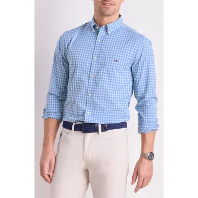 Vineyard Vines Topsail Classic Fit Gingham Button-down Performance Shirt In Blue