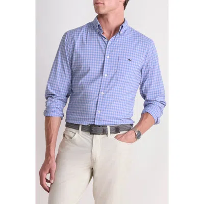 Vineyard Vines Topsail Classic Fit Gingham Button-down Performance Shirt In Blue