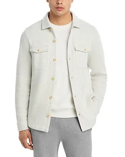 Vineyard Vines Twill Knit Shirt Jacket In Marshmallow