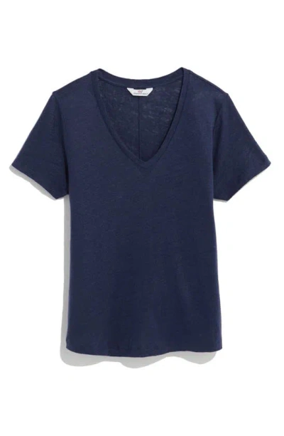 Vineyard Vines V-neck Linen T-shirt In Nautic Navy