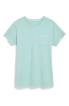 Vineyard Vines Vintage Whale Cotton Graphic Pocket T-shirt In Aqua Haze