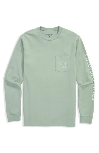 Vineyard Vines Vintage Whale Long Sleeve Cotton Graphic T-shirt In Green
