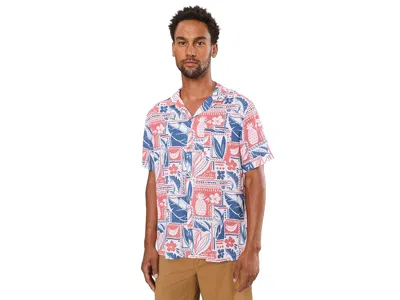 Vineyard Vines Waikiki Woodblock Seabreeze Linen Rayon Short Sleeve Cabana Shirt Men's Clothing Island Woodblock Mu In Multi