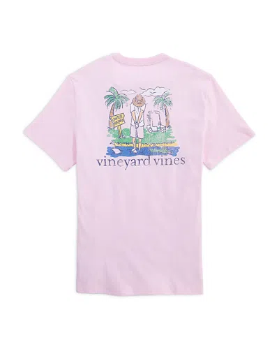 Vineyard Vines Water Hazard Short Sleeve Pocket Tee In Pink
