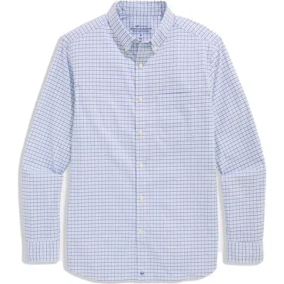 Vineyard Vines Wauwinet Performance Cotton Blend Button-down Shirt In Blue
