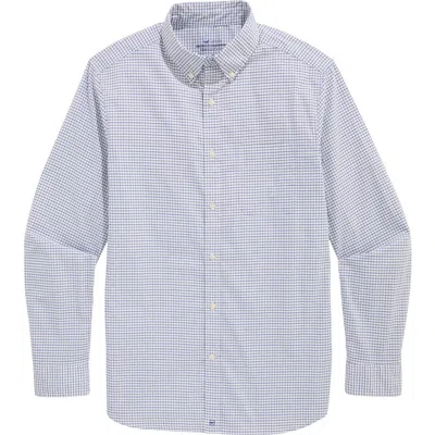 Vineyard Vines Wauwinet Performance Cotton Blend Button-down Shirt In Blue