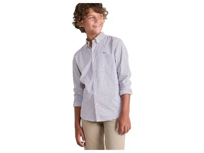 Vineyard Vines Wauwinet Tattersall Performance Cotton Shirt (toddler/little Kid/big Kid) Boy's Clothing Crimson : 6 In Red