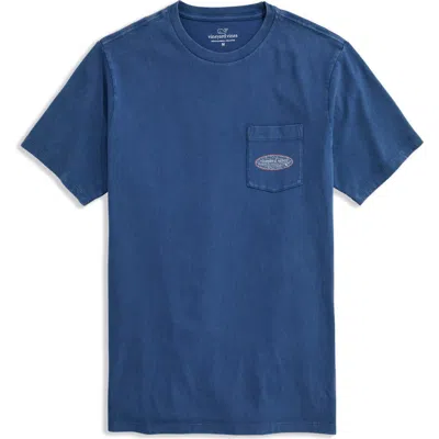 Vineyard Vines Wave Graphic Pocket T-shirt In Moonshine
