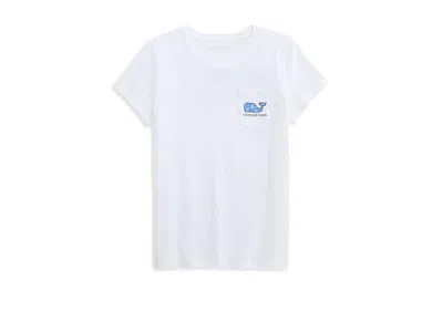 Vineyard Vines Whale Fill Short Sleeve Pocket T-shirts (toddler/little Kids/big Kids) Girl's T Shirt White Cap : Sm In Animal Print