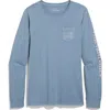 Vineyard Vines Whale Graphic Long Sleeve Pocket T-shirt In Blue