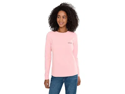 Vineyard Vines Whale Long Sleeve Pocket T-shirts In Pink