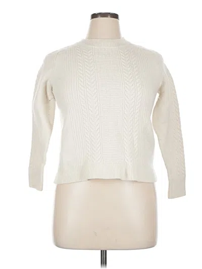 Pre-owned Vineyard Vines Wool Pullover Sweater In White