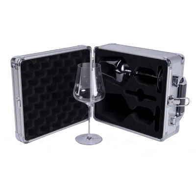 Vingardevalise Vinglas 2-stem Wine Glass Case In Silver