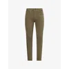 Vingt Quatre Mens Craig Tapered-fit Stretch-denim Jeans Olive In Green