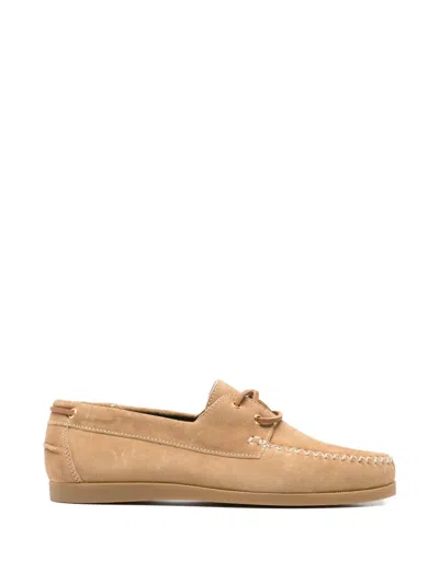Vinny's Almond-toe Boat Shoes In Neutral