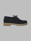 Vinny's Aztec Boat Shoes - Dark Brown - Suede In Blue