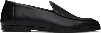 Vinny's Black Belgee Loafers In Black Nappa Lthr