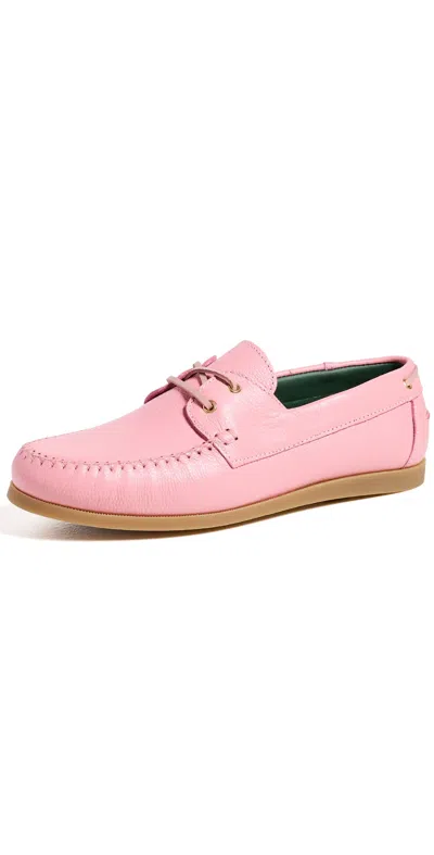 Vinny's Boatman Full-grain Leather Boat Shoes In Pink