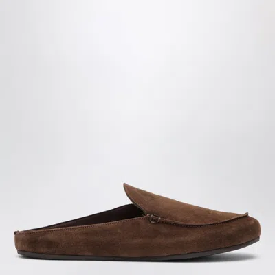 Vinny's Vinnys Donnie Mules In Brown Suede Leather