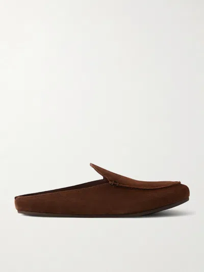 Vinny's Vinnys Donnie Mules In Brown Suede Leather